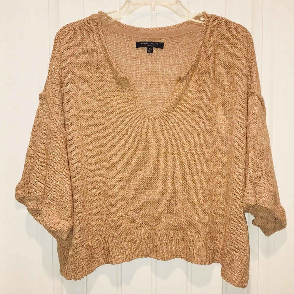 Romeo and Juliet tan/gold knit sweater